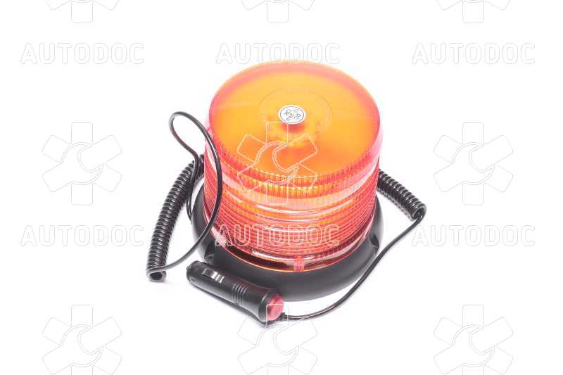 Маяк проблисковий помаранч.  LED, 12/24V,  магніт+3 отвори для кріпл. під болт М5 (LITLEDA, JUBANA). Фото 1