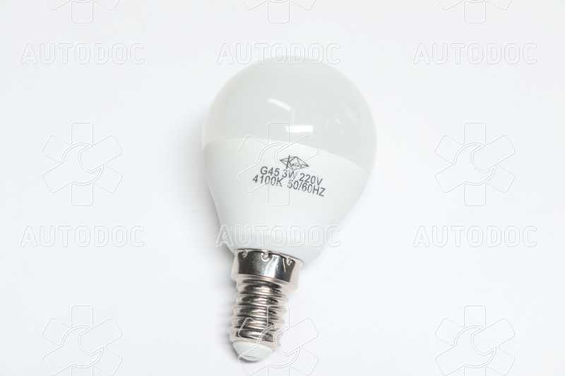 Лампа светодиодная 220V, E14, 3W, 4100K, G45 (Квант). Фото 2
