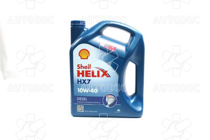 Масло моторное SHELL Helix Diesel HX7 SAE 10W-40 CF (Канистра 4л). Фото 1