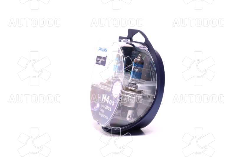 Лампа розжарювання H4 RacingVision GT200 +200 12V 60/55W P43t-38 (комплект) (вир-во Philips). Фото 2