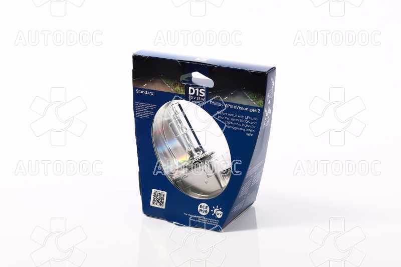 Лампа ксенонова D1S 85V 35W P32d-3 WhiteVision gen2 5000K (вир-во Philips). Фото 5