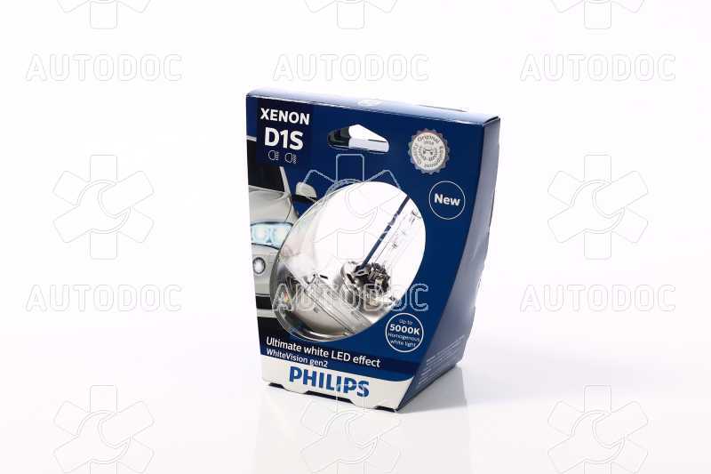 Лампа ксеноновая D1S 85V 35W P32d-3 WhiteVision gen2 5000K (пр-во Philips). Фото 2