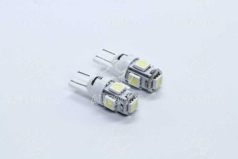 Лампа LED б / ц габарит і панель приладів T10 5SMD W5W 12V WHITE 2шт. блістер <TEMPEST>. Фото 1
