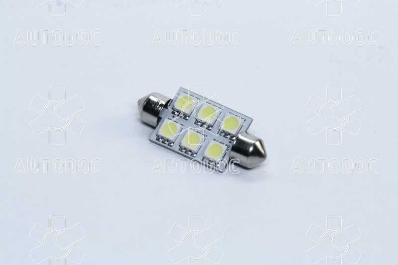 Лампа LED софитная C5W 24V T11x39-S8.5 (6 SMD size5050) WHITE  <TEMPEST>. Фото 1