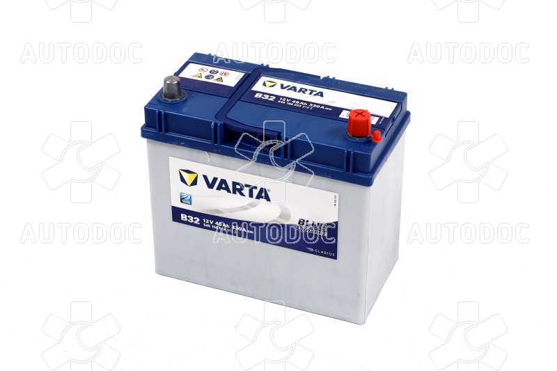 Аккумулятор   45Ah-12v VARTA BD(B32) (238х129х227),R,EN330 Азия. Фото 1