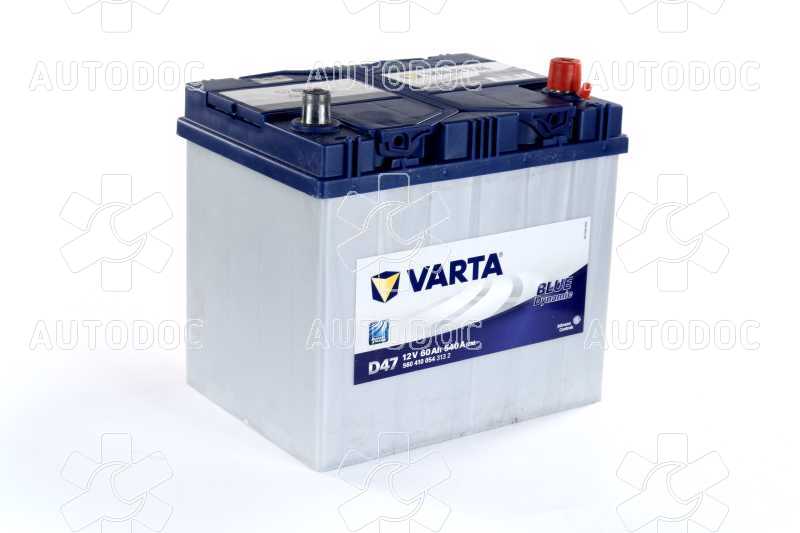 Аккумулятор   60Ah-12v VARTA BD(D47) (232х173х225),R,EN540 Азия. Фото 1