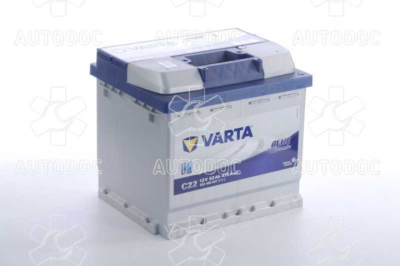 Аккумулятор   52Ah-12v VARTA ВD(C22) (207x175x190),R,EN470. Фото 2