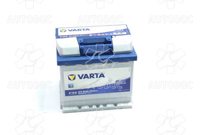 Аккумулятор   52Ah-12v VARTA ВD(C22) (207x175x190),R,EN470. Фото 10