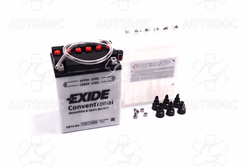 Аккумулятор   14Ah-12v Exide (EB14-B2) (134х89х166) L, EN145. Фото 1