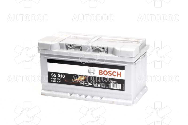 Аккумулятор   85Ah-12v BOSCH (S5010) (315x175x175),R,EN800 !КАТ. -10%. Фото 1
