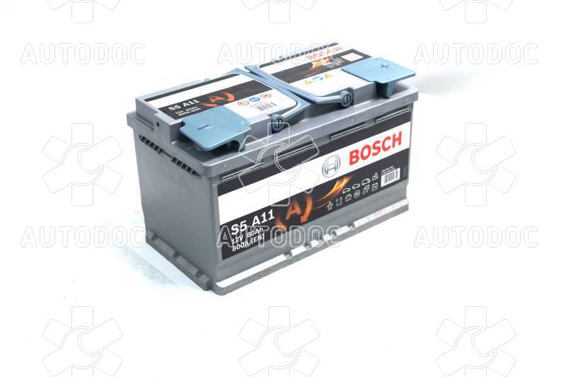 Аккумулятор   80Ah-12v BOSCH AGM (S5A11) (315x175x190),R,EN800. Фото 10