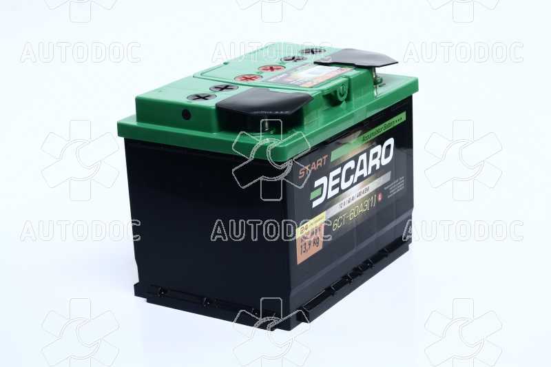 Аккумулятор   60Ah-12v DECARO START (242x175x190),L,EN480. Фото 4