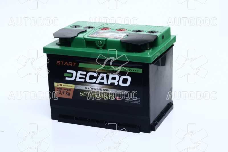 Аккумулятор   60Ah-12v DECARO START (242x175x190),R,EN480. Фото 1