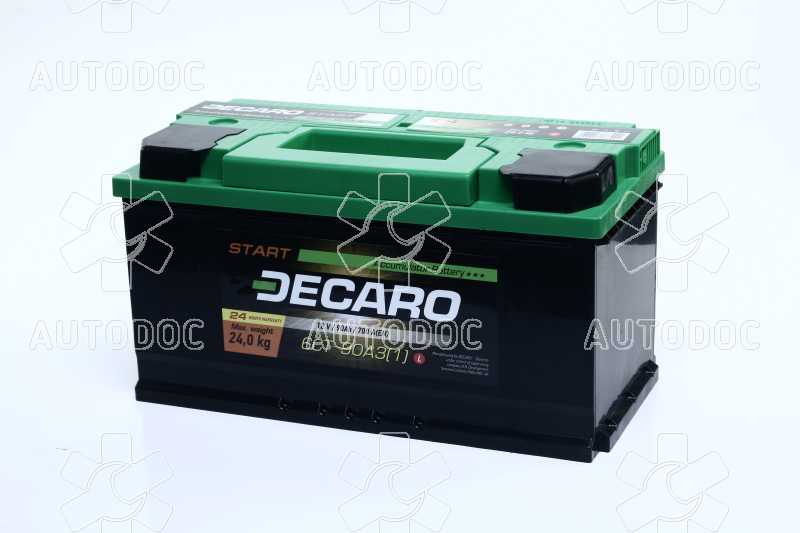 Аккумулятор   90Ah-12v DECARO START (353х175х190),L,EN700. Фото 1