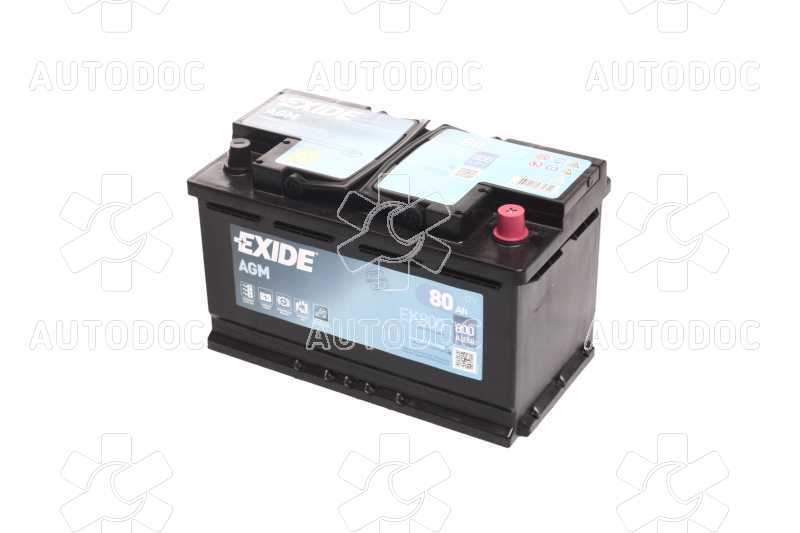Аккумулятор   80Ah-12v Exide AGM (315х175х190),R,EN800. Фото 1