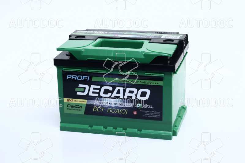 Аккумулятор   60Ah-12v DECARO PROFI (242x175x175),R,EN600. Фото 1