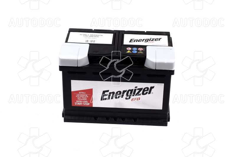 Аккумулятор   70Ah-12v ENERGIZER EFB (278х175х190),R,EN760. Фото 6