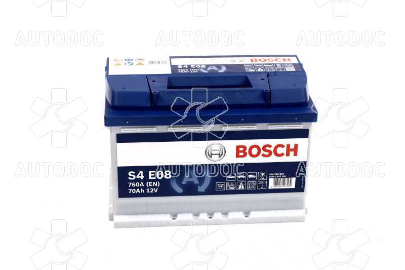 Аккумулятор   70Ah-12v BOSCH EFB (S4E08) (278x175x190),R,EN760. Фото 6