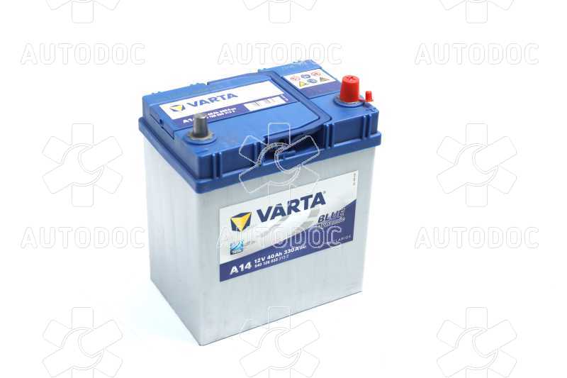 Аккумулятор тонкие клеммы 40Ah-12v VARTA BD (A14) (187х127х227) ,R,EN330. Фото 1