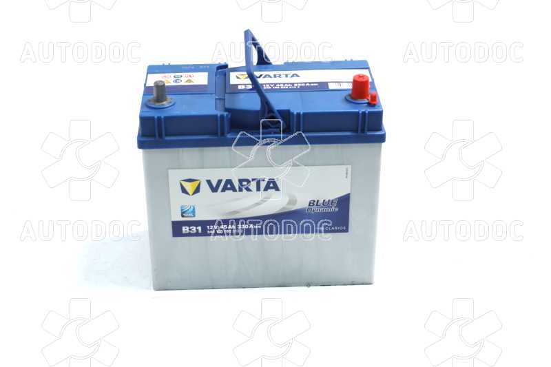 Аккумулятор   45Ah-12v VARTA BD(B31) (238х129х227),R,EN330 Азия тонкие клеммы. Фото 10