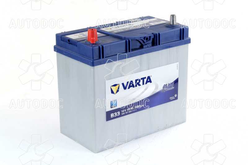 Аккумулятор   45Ah-12v VARTA BD(B33) (238х129х227),L,EN330 Азия тонкие клеммы. Фото 1