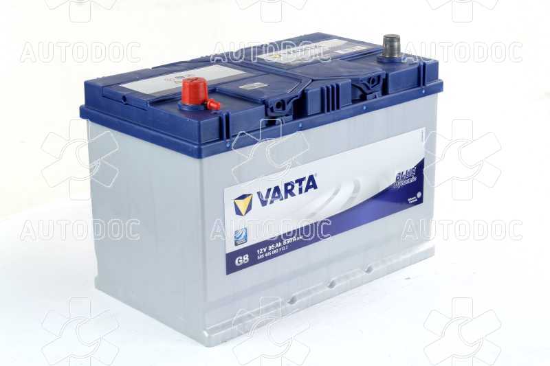 Аккумулятор   95Ah-12v VARTA BD(G8) (306х173х225),L,EN830 Азия. Фото 2