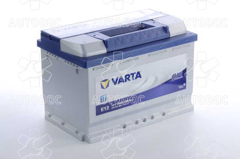 Аккумулятор   74Ah-12v VARTA BD(E12) (278x175x190),L,EN680. Фото 2