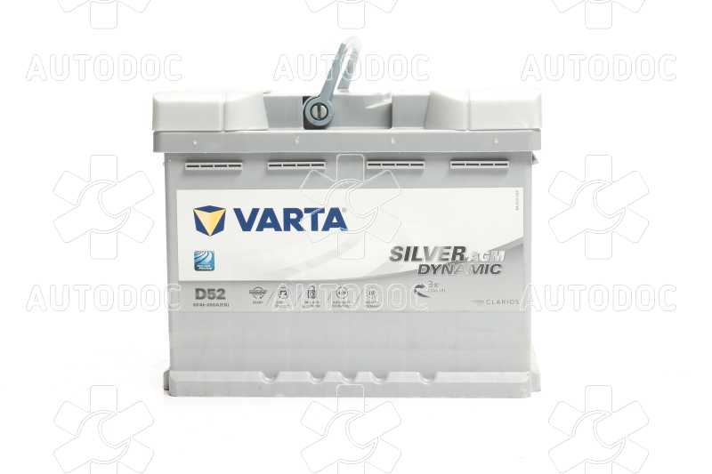 Аккумулятор   60Ah-12v VARTA Silver Dynamic AGM (D52/A8) (242х175х190),R,EN680. Фото 6