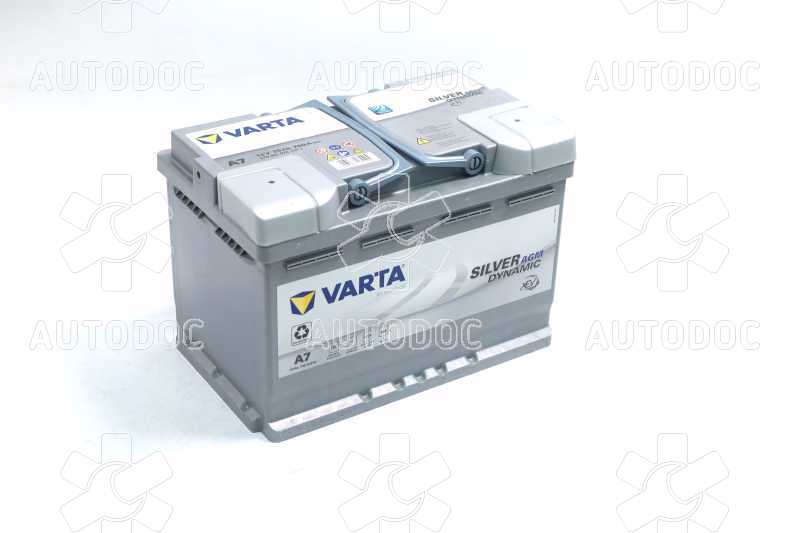 Аккумулятор   70Ah-12v VARTA Start-Stop Plus AGM (278х175х190), R, EN 760. Фото 1