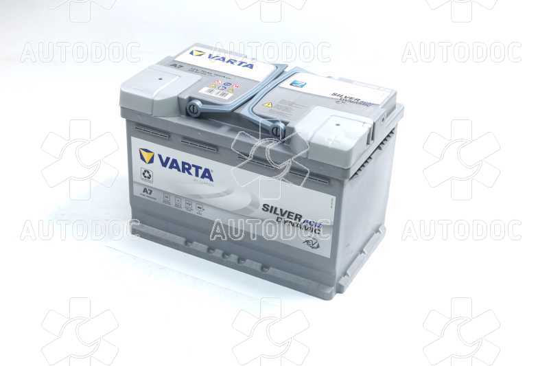 Аккумулятор   70Ah-12v VARTA Start-Stop Plus AGM (278х175х190), R, EN 760. Фото 3