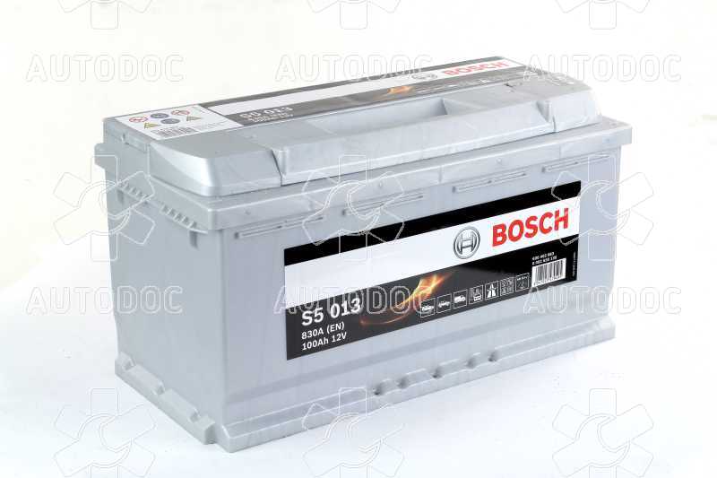 Акумулятор 100Ah-12v BOSCH (S5013) (353x175x190),R,EN830. Фото 1