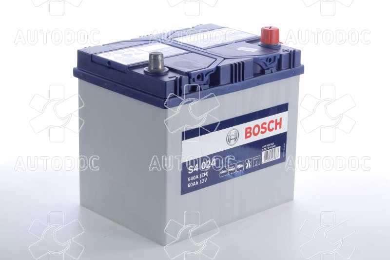 Аккумулятор   60Ah-12v BOSCH (S4024) (232x173x225),R,EN540 Азия. Фото 2