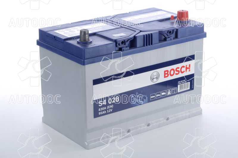 Аккумулятор   95Ah-12v BOSCH (S4028) (306x173x225),R,EN830(Азия). Фото 2