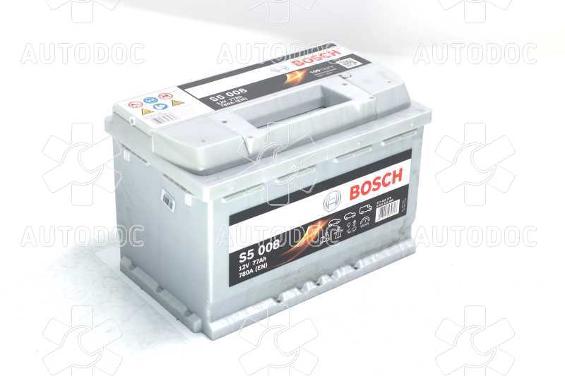 Аккумулятор   77Ah-12v BOSCH (S5008) (278x175x190),R,EN780. Фото 1
