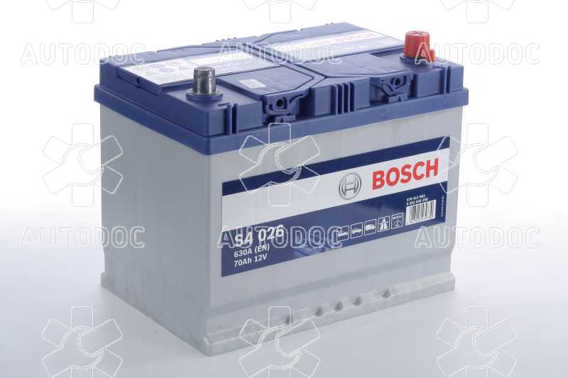 Аккумулятор   70Ah-12v BOSCH (S4026) (261x175x220),R,EN630(Азия). Фото 2