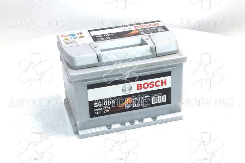 Аккумулятор   61Ah-12v BOSCH (S5004) (242x175x175),R,EN600. Фото 1