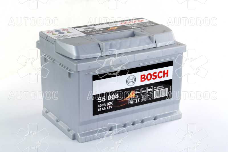 Аккумулятор   61Ah-12v BOSCH (S5004) (242x175x175),R,EN600. Фото 2