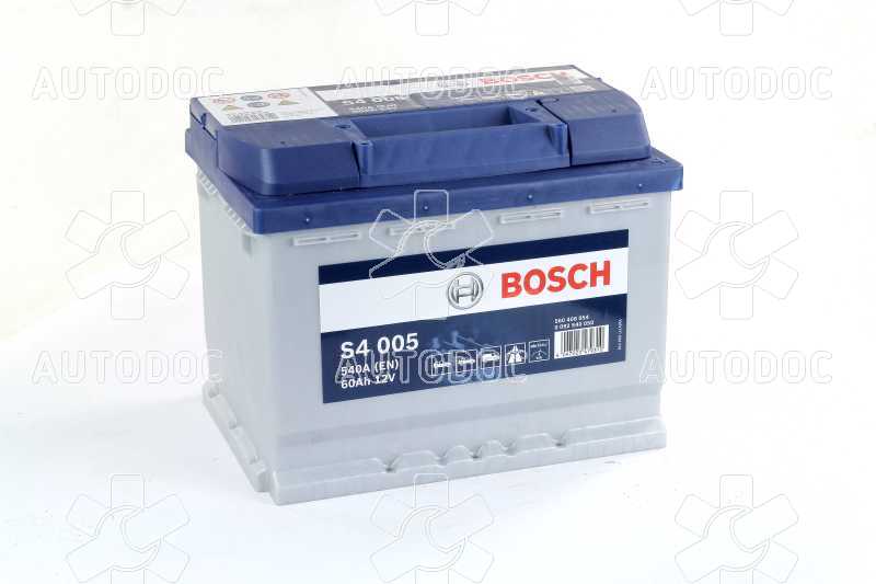 Аккумулятор   60Ah-12v BOSCH (S4005) (242x175x190),R,EN540. Фото 2