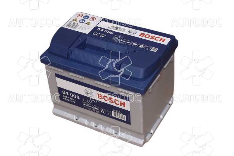 Аккумулятор   60Ah-12v BOSCH (S4006) (242x175x190),L,EN540. Фото 1