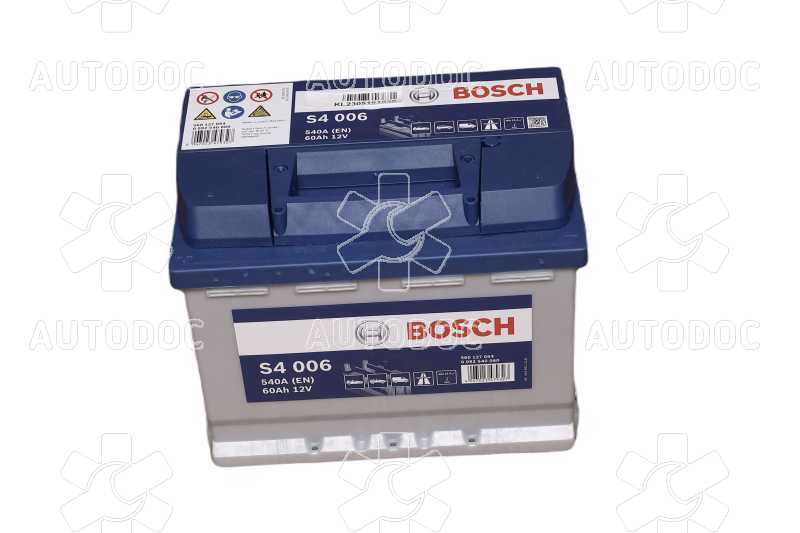 Аккумулятор   60Ah-12v BOSCH (S4006) (242x175x190),L,EN540. Фото 10