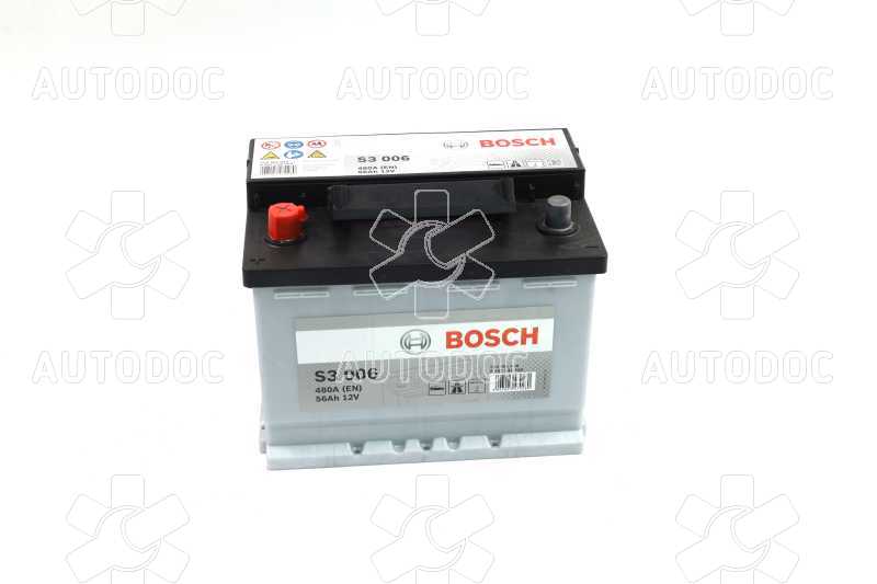 Аккумулятор   56Ah-12v BOSCH (S3006) (242x175x190),L,EN480. Фото 10