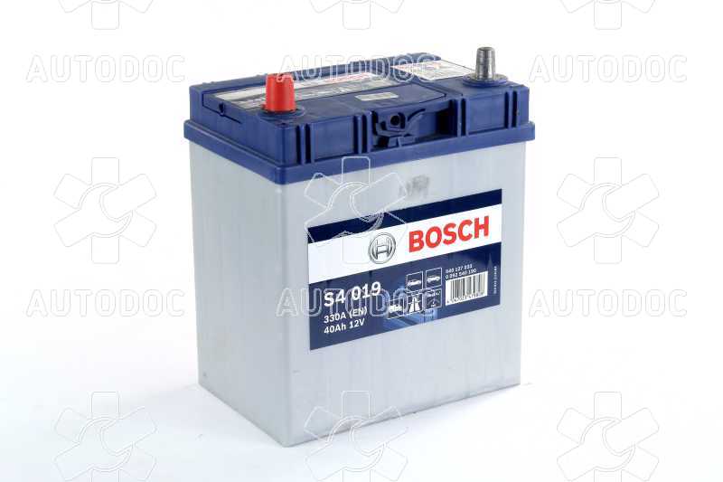 Аккумулятор тонкие клеммы 40Ah-12v BOSCH (S4019) (187x127x227) ,L,EN330 (Азия). Фото 2