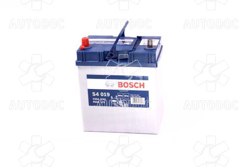 Аккумулятор тонкие клеммы 40Ah-12v BOSCH (S4019) (187x127x227) ,L,EN330 (Азия). Фото 10