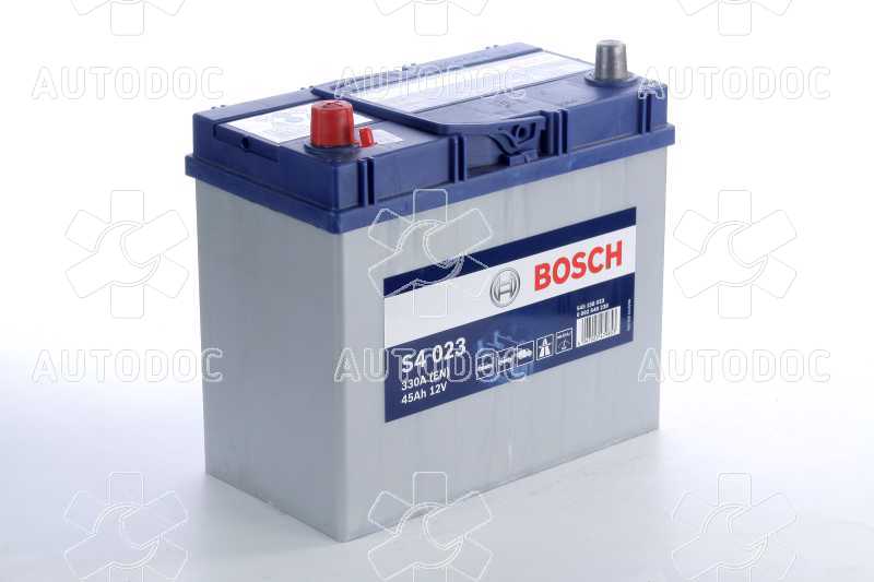 Аккумулятор   45Ah-12v BOSCH (S4023) (238x129x227),L,EN330(Азия). Фото 1