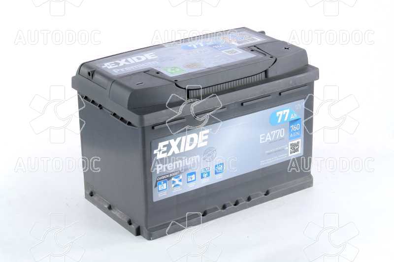 Аккумулятор   77Ah-12v Exide PREMIUM(278х175х190),R,EN760. Фото 2