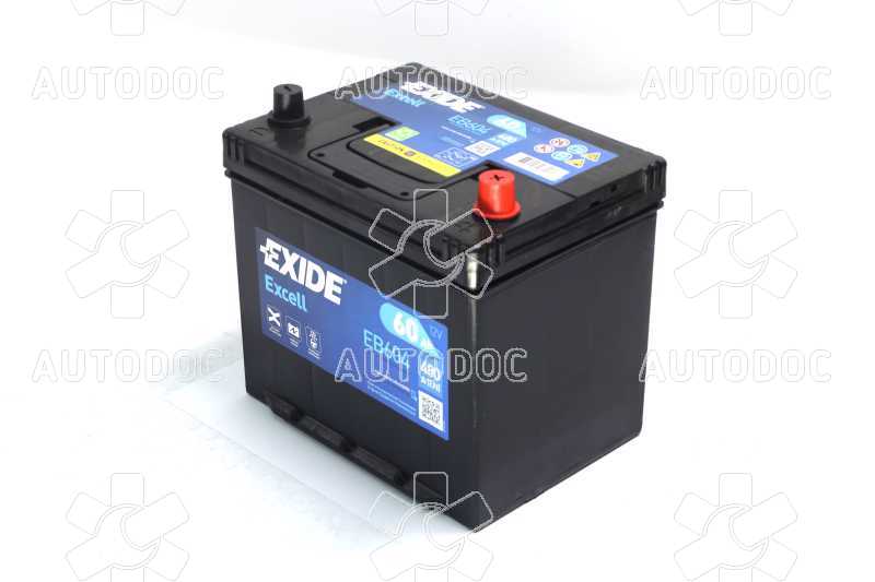 Аккумулятор   60Ah-12v Exide EXCELL(230х172х220),R,EN480 Азия. Фото 3