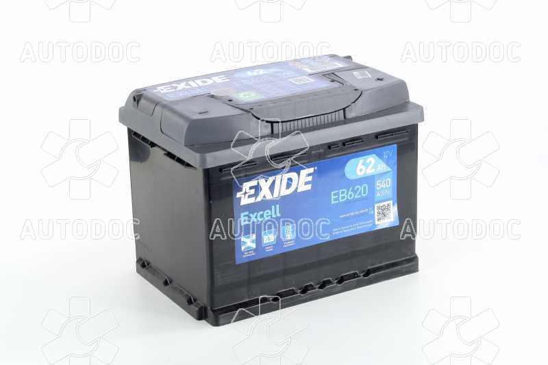 Аккумулятор   62Ah-12v Exide EXCELL(242х175х190),R,EN540. Фото 2