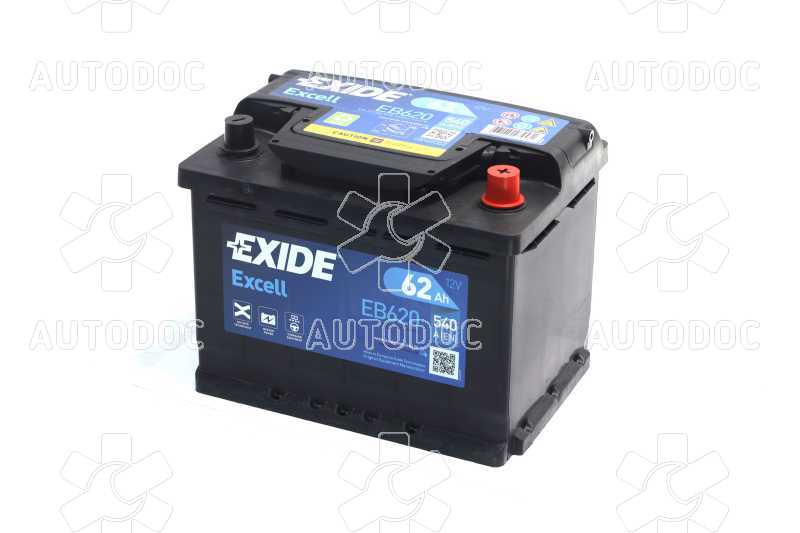 Аккумулятор   62Ah-12v Exide EXCELL(242х175х190),R,EN540. Фото 3