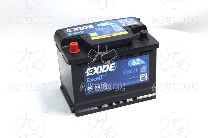 Аккумулятор   62Ah-12v Exide EXCELL(242х175х190),L,EN540. Фото 1