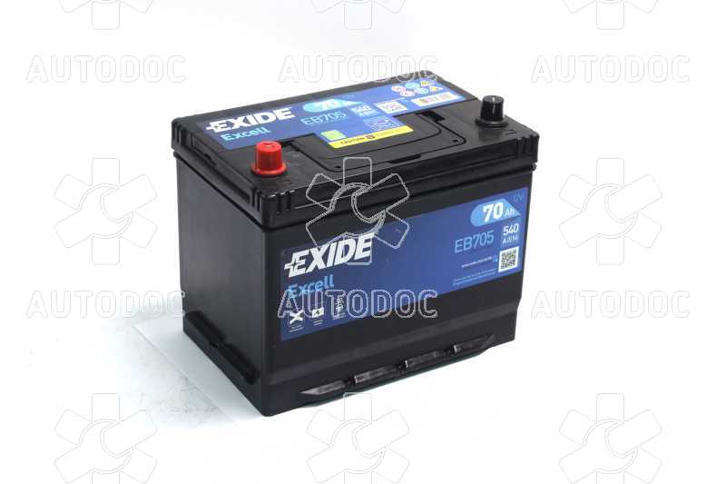Аккумулятор   70Ah-12v Exide EXCELL(266х172х223),L,EN540 Азия. Фото 1